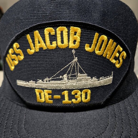 USS Jacob Jones DE-130 Eagle Crest Adjustable Snapback Hat Cap USA Made OSFA - Picture 2 of 8